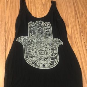 Black body con hamsa design dress size large
